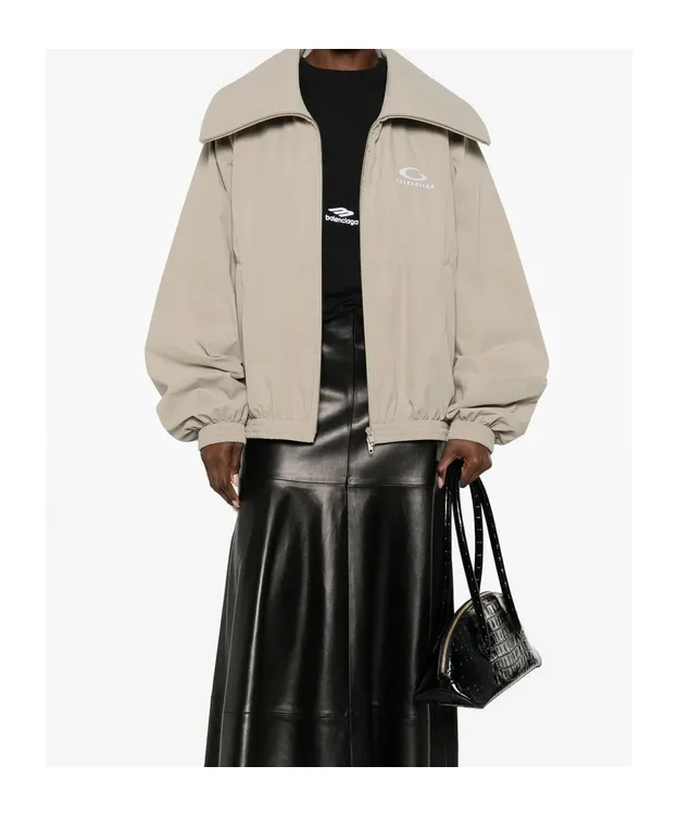 High Collar Logo Jacket