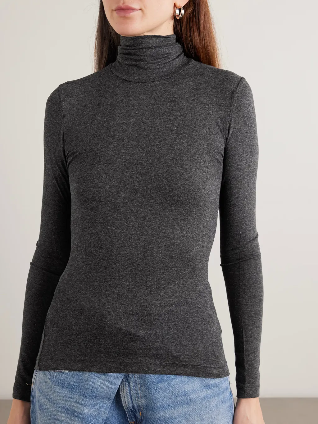 Pascale Stretch Knit Turtleneck Sweater