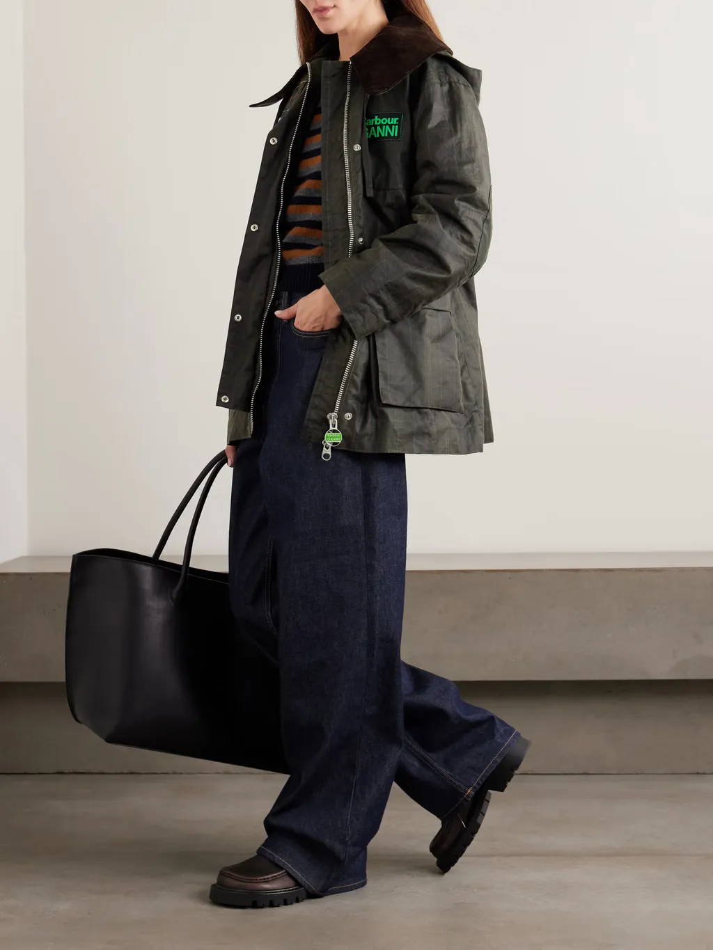 Ganni Plaid Hooded Jacket