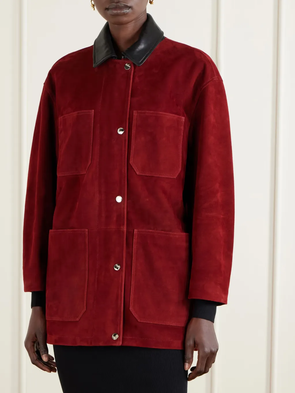 Barn Leather-Trimmed Suede Jacket