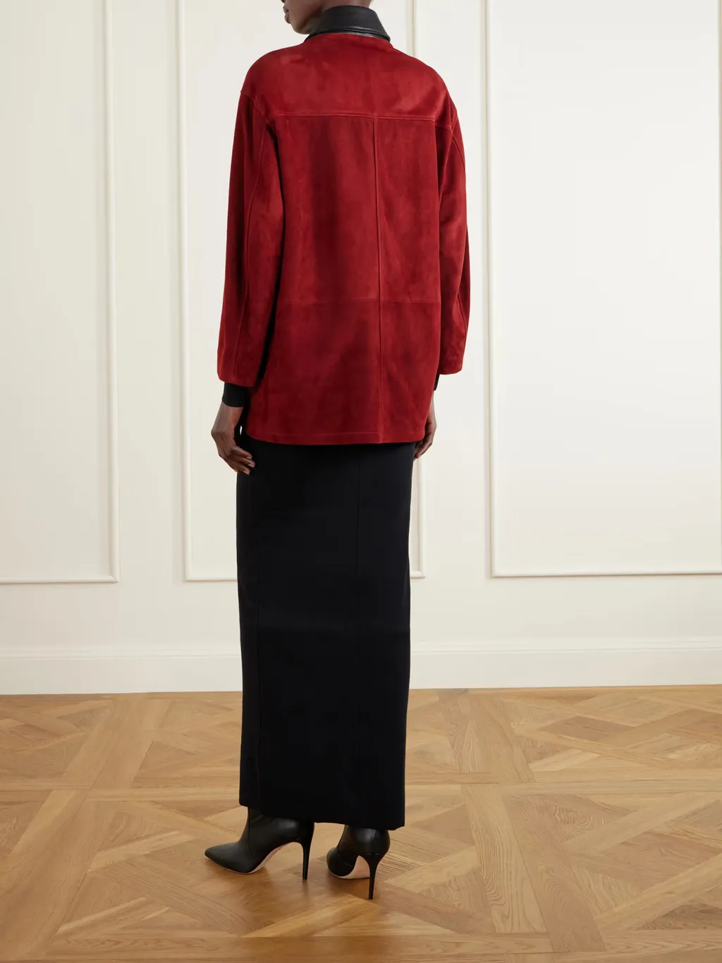 Barn Leather-Trimmed Suede Jacket