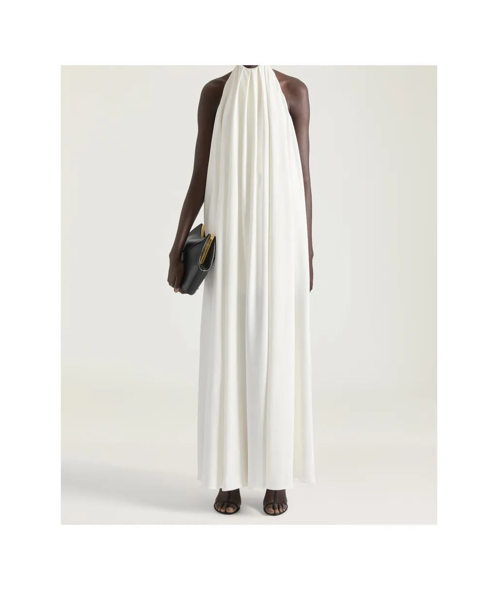 Halterneck Evening Dress In Crepe Cady