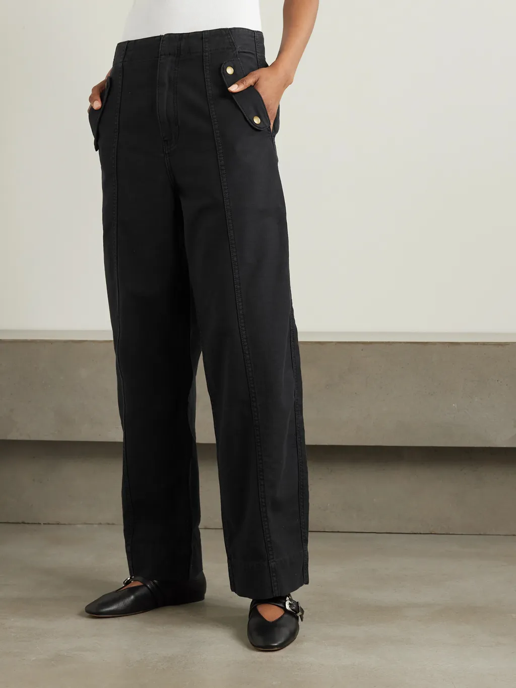 High-Waisted Wide-Leg Casual Pants