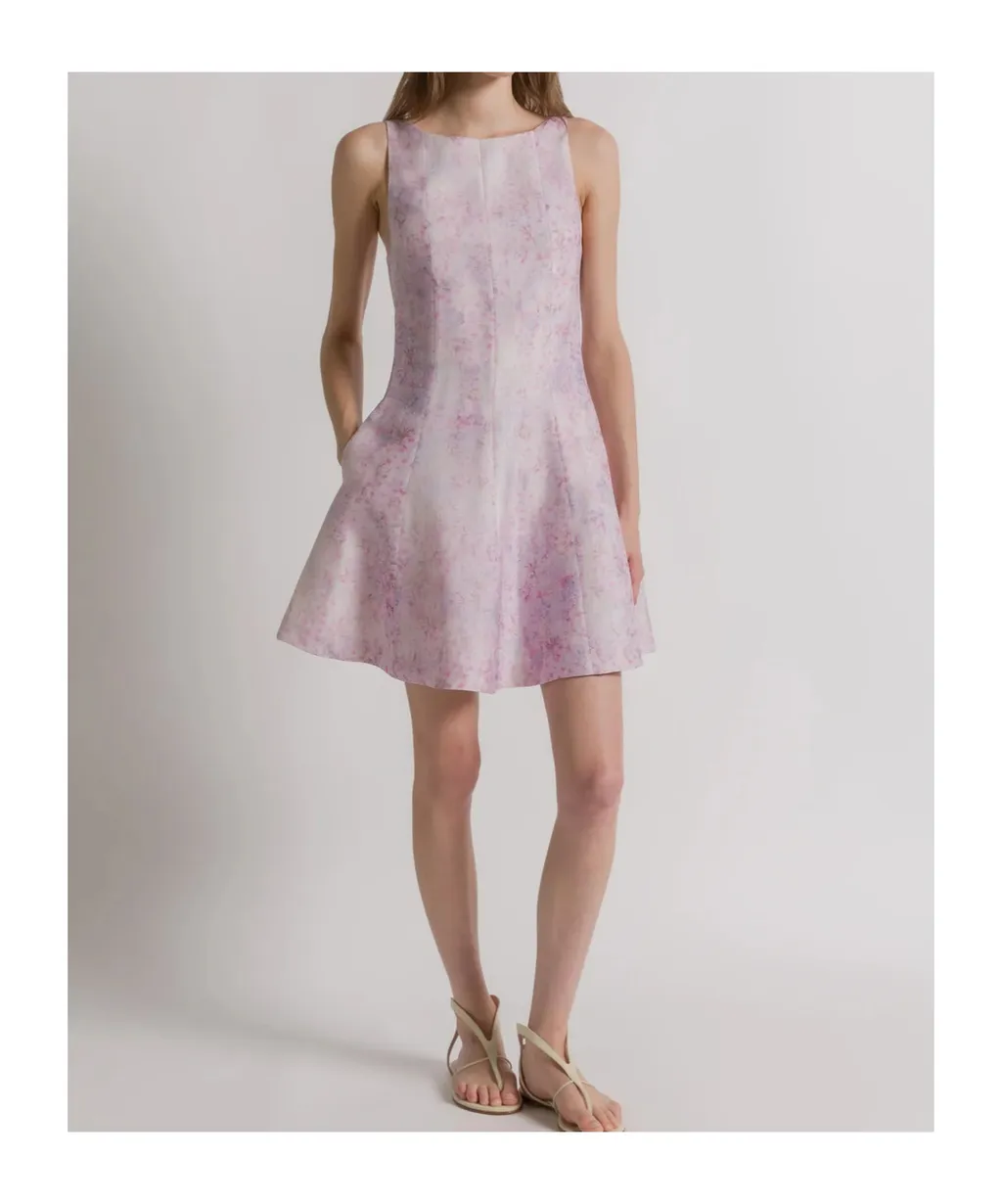 Silk Organza Dress With Floral Print