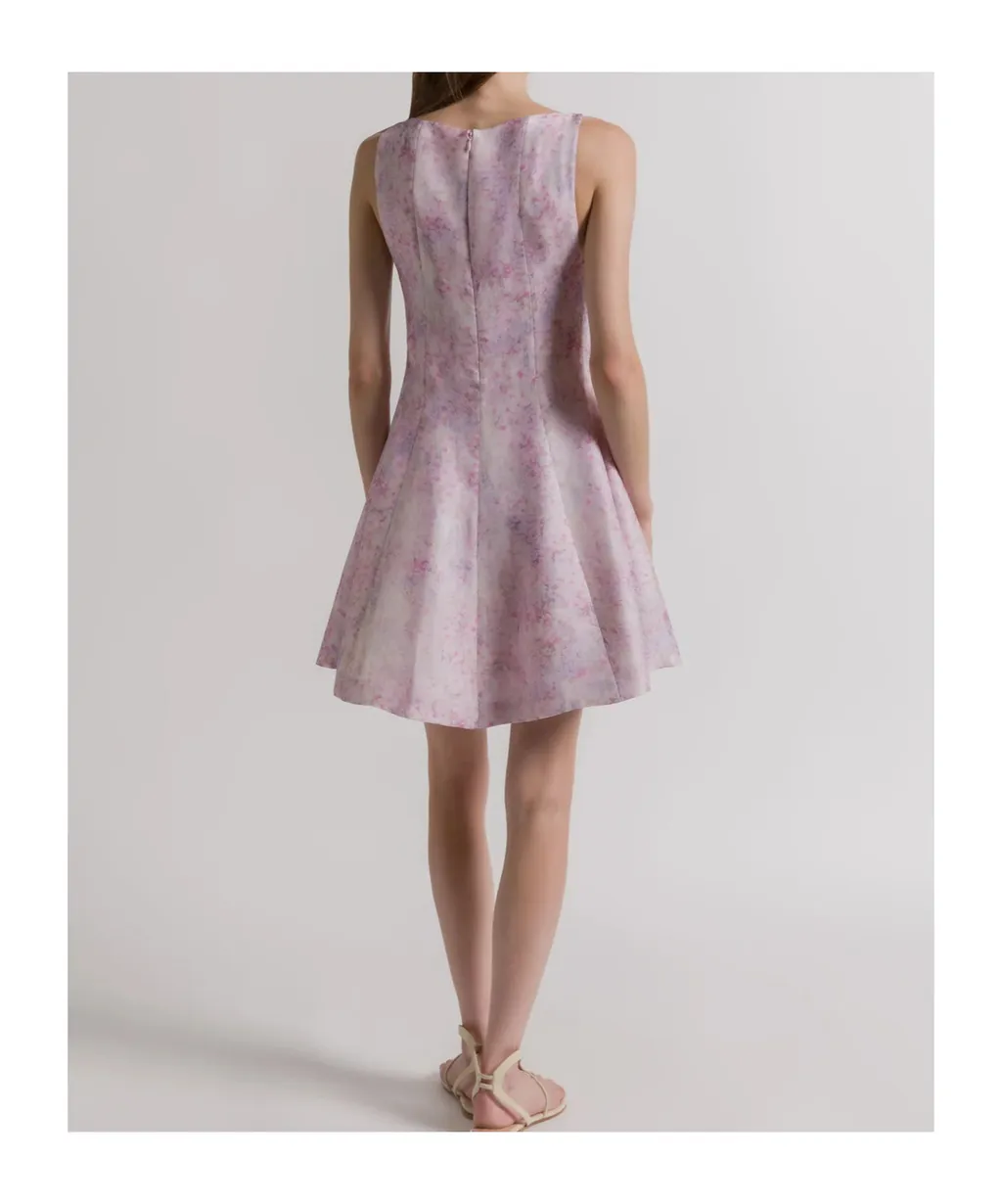Silk Organza Dress With Floral Print