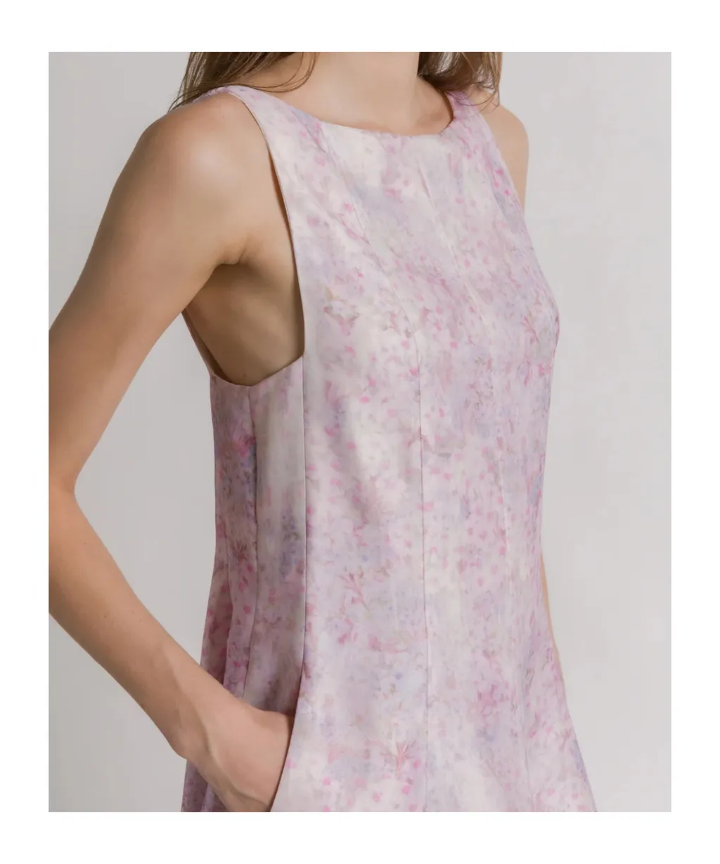 Silk Organza Dress With Floral Print