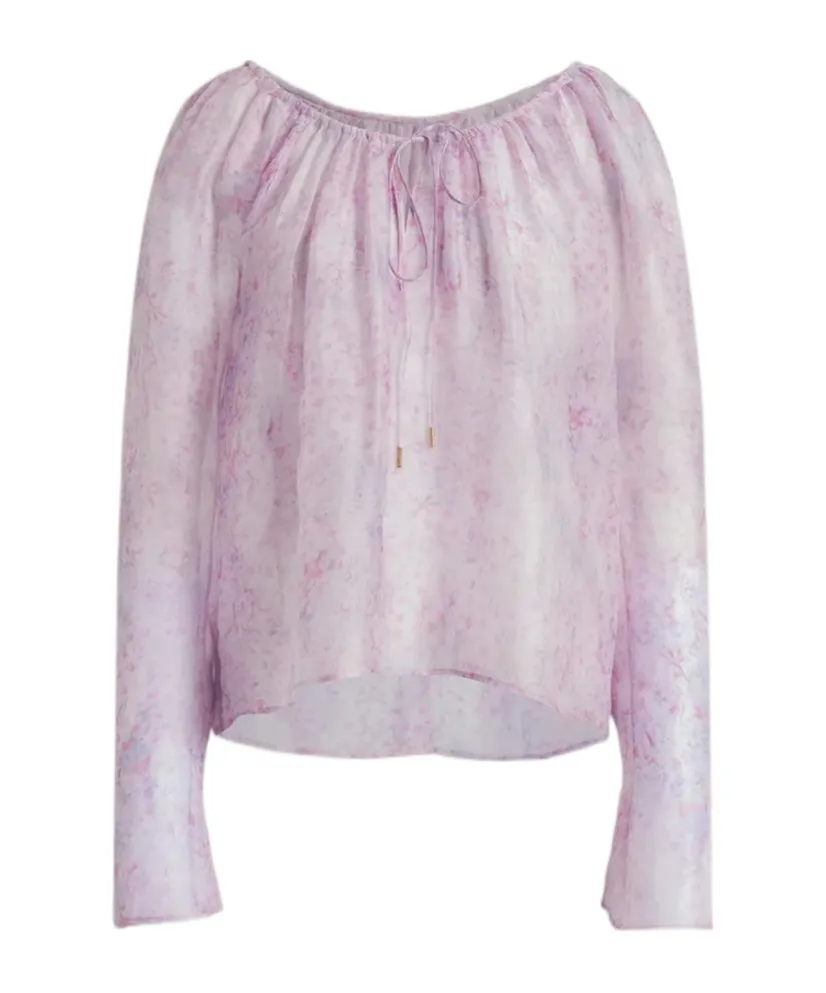 Silk Organza Blouse With Floral Print