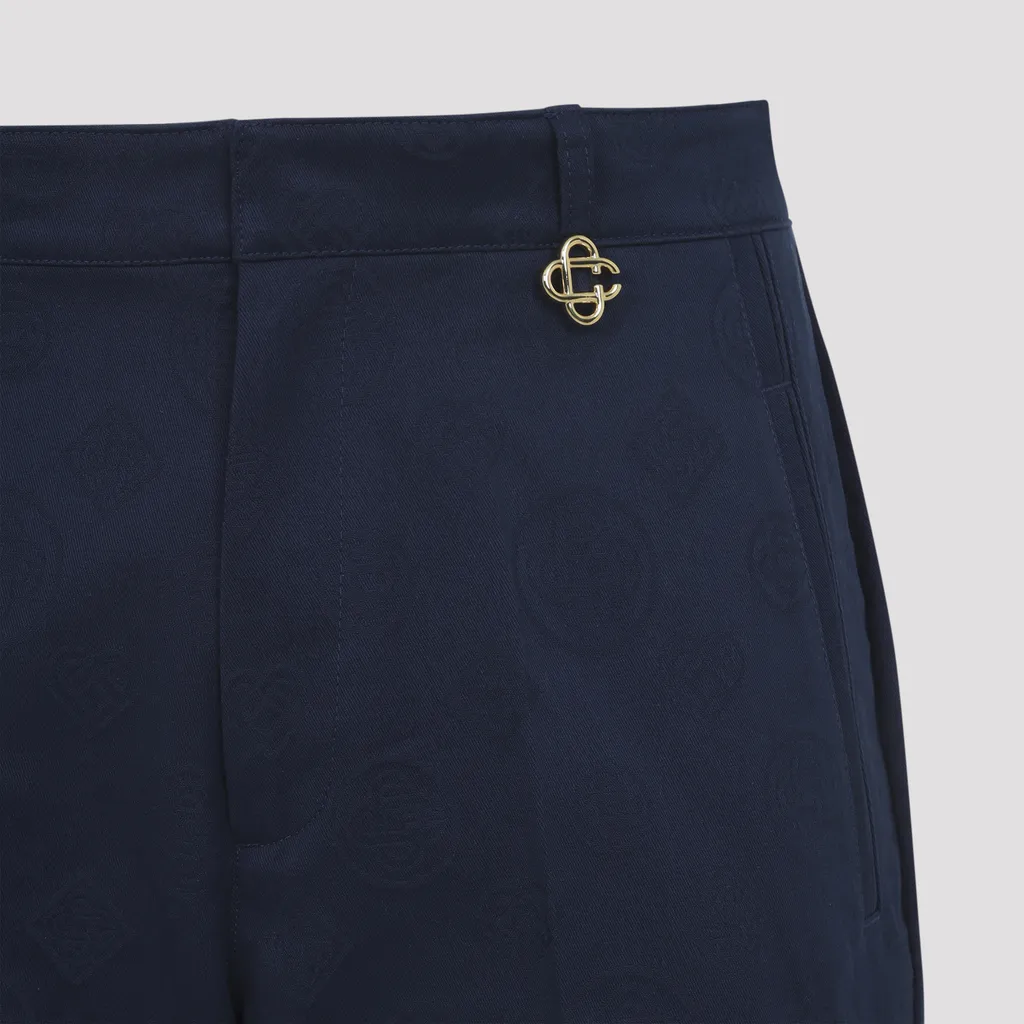 Casablanca Logo Plaque Pleated Pants