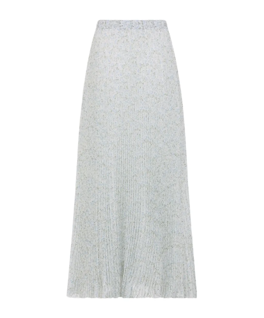 Midi Plisse Printed Skirt