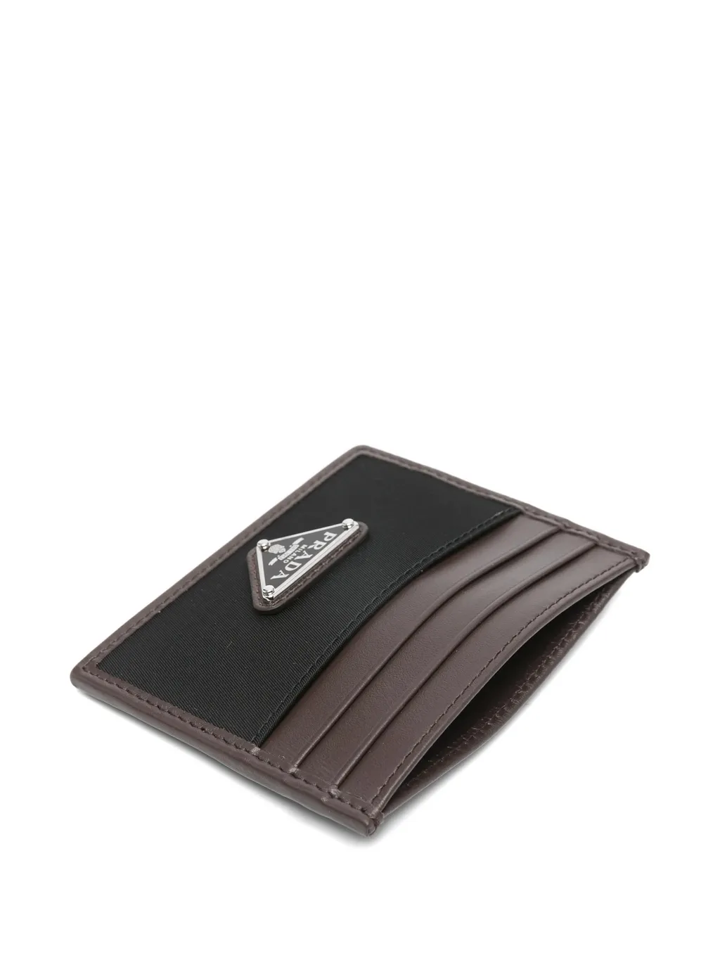 Prada Triangle-Logo Two-Toned Cardholder
