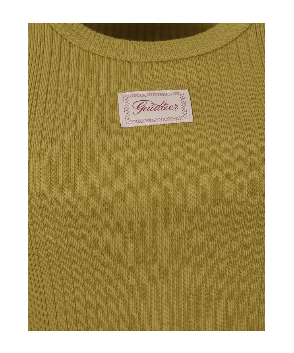 Jean Paul Gaultier Ribbed Patch Mini Knitted Dress