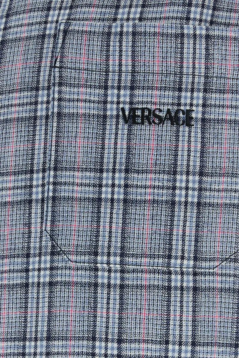 Versace Checked Flannel Zipped Overshirt