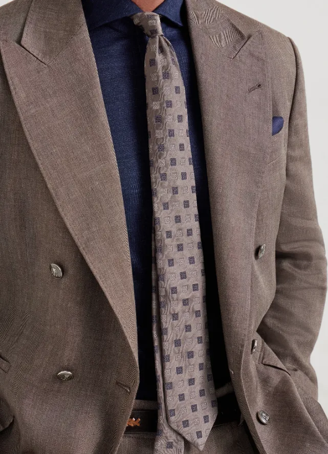Squares Pattern Silk Tie
