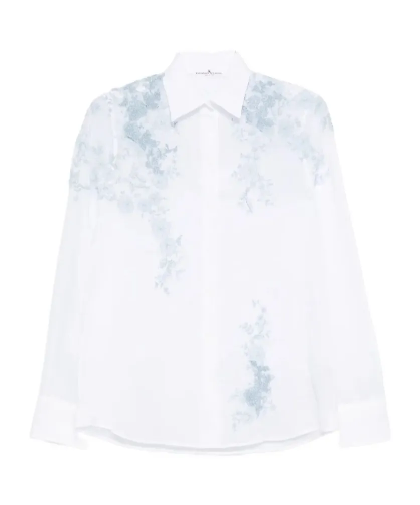 Floral-Embroidered Shirt
