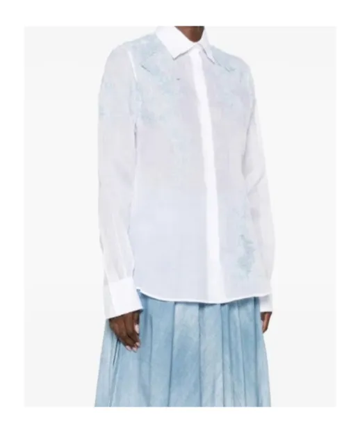 Floral-Embroidered Shirt