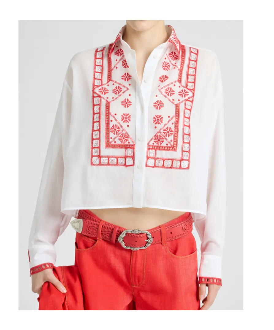 Ermanno Scervino Manjaro Embroidered Muslin Shirt