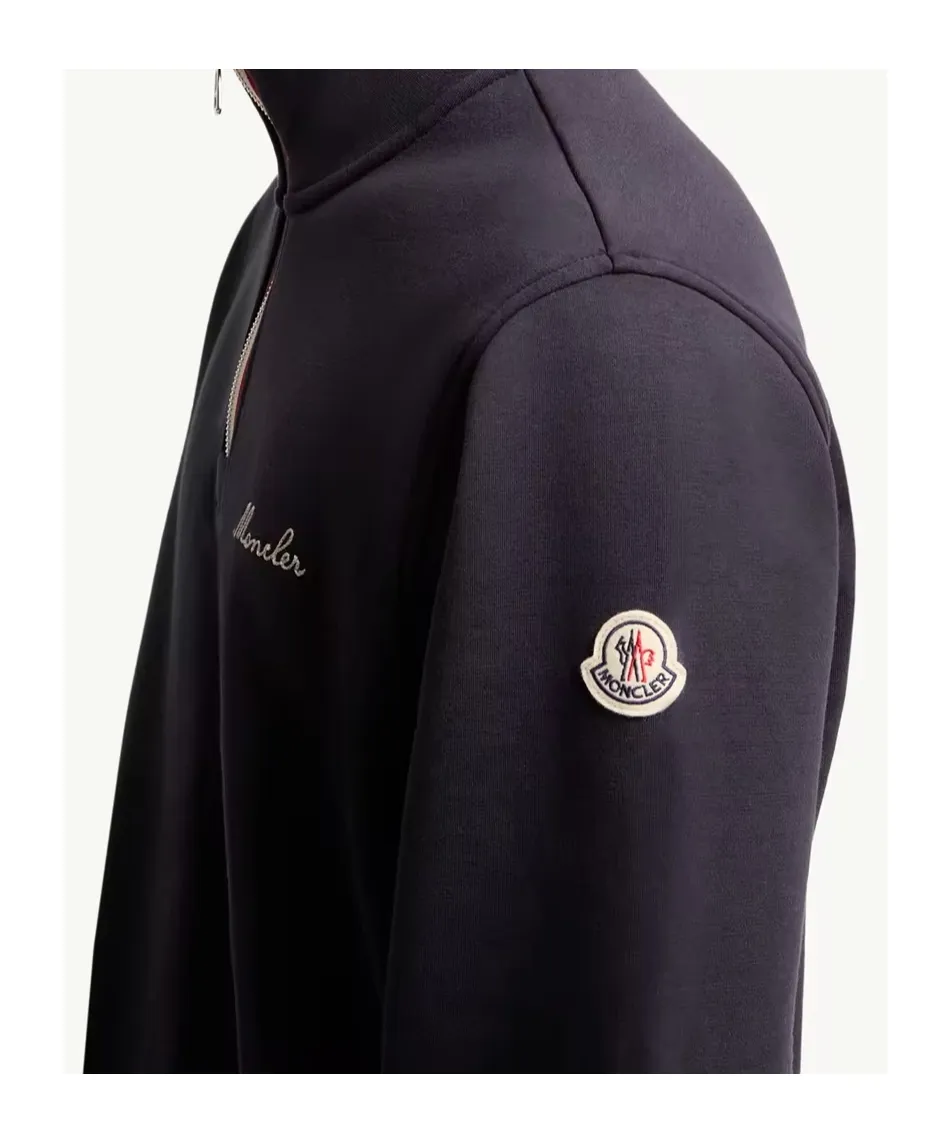 Moncler Logo Embroidered Polo-Neck Sweatshirt
