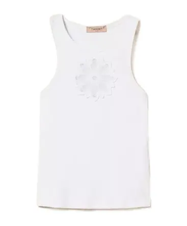 Twinset Floral Embroidered Tank Top