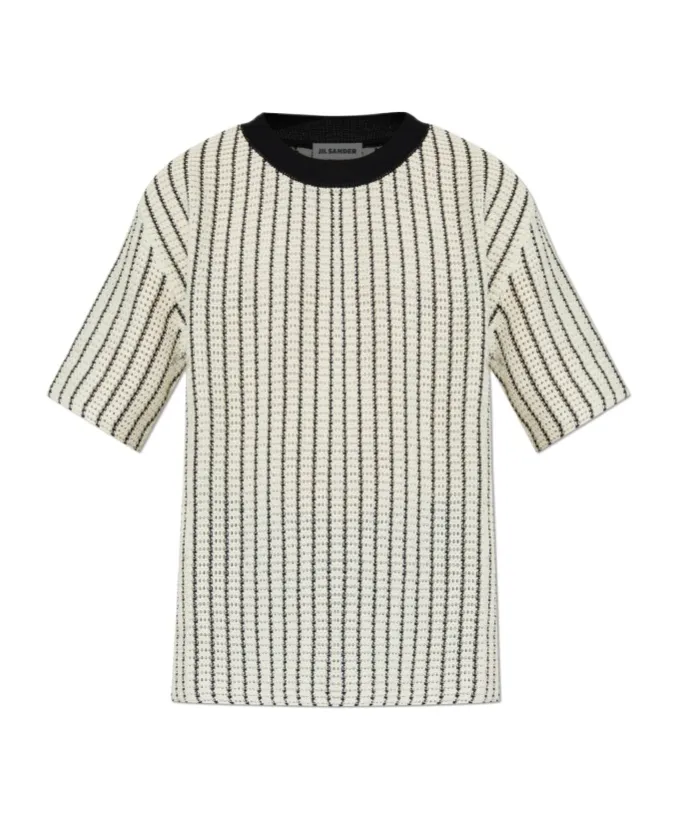 Jil Sander Embellished Crochet T-Shirt