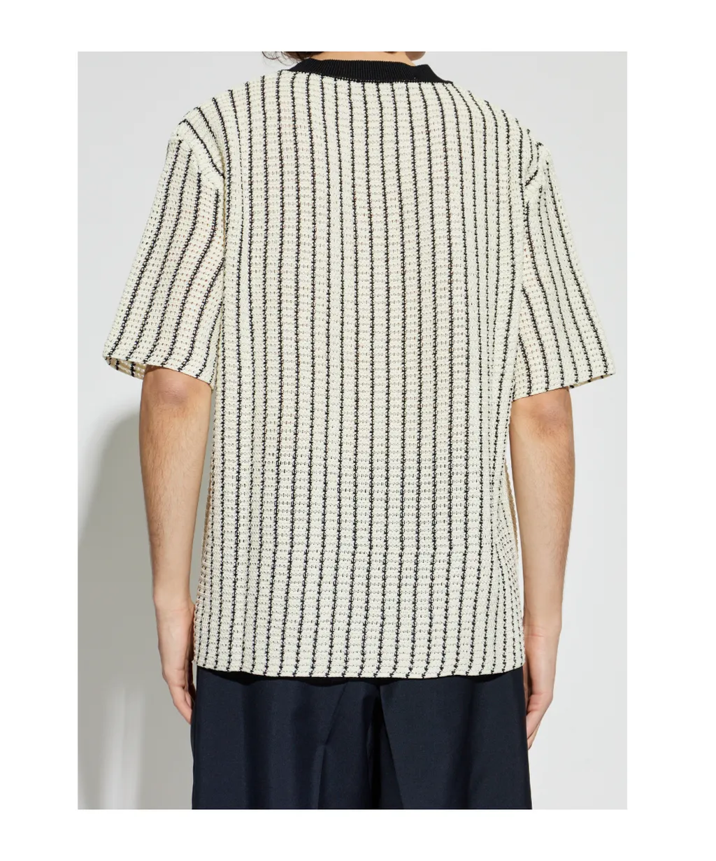 Jil Sander Embellished Crochet T-Shirt