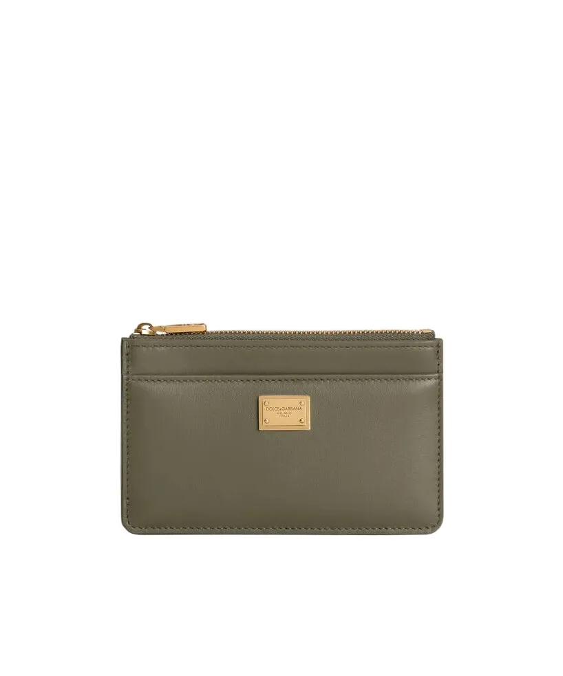Dolce & Gabbana Logo Plate Zipped Cardholder