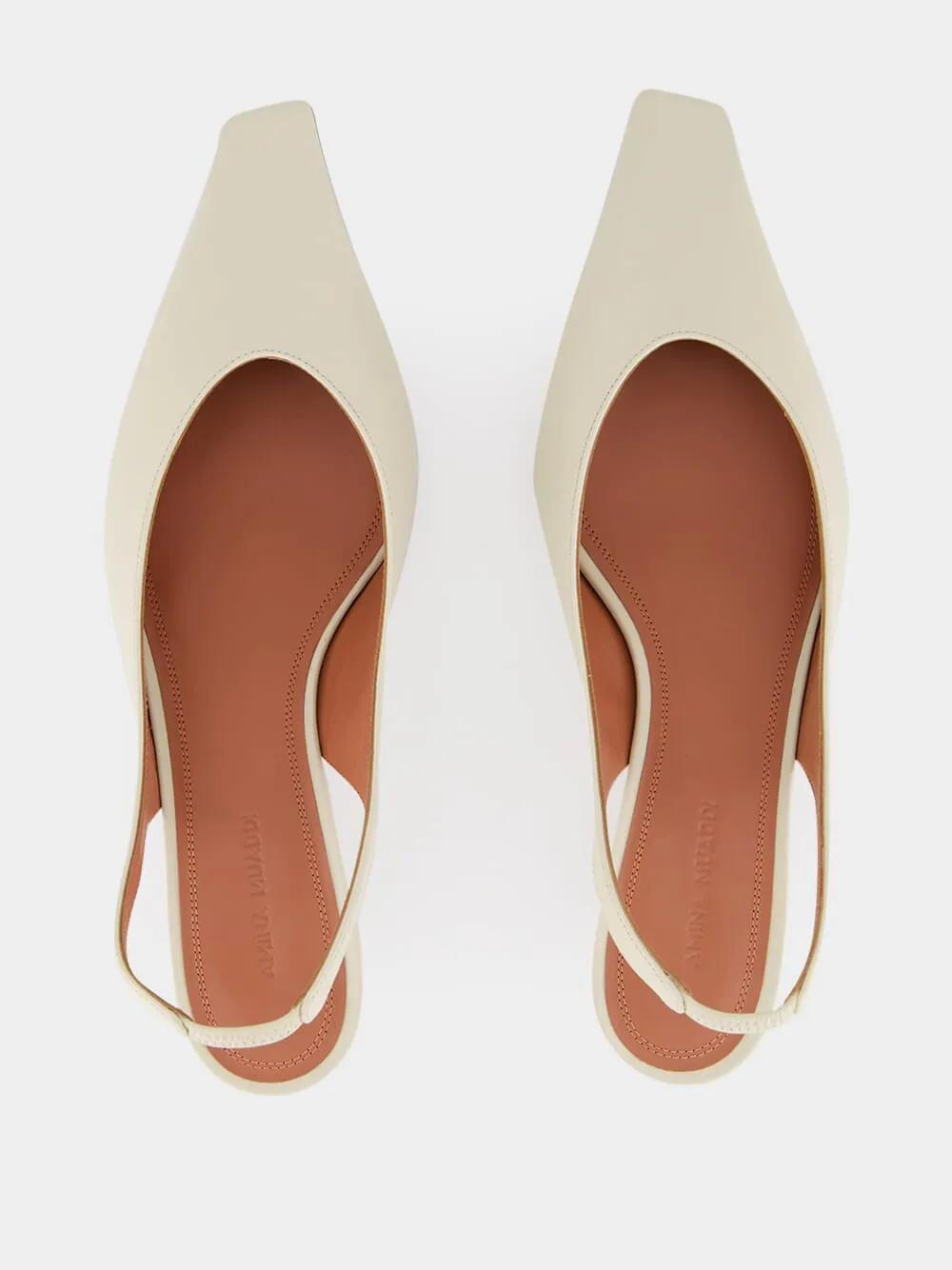 Almond Jamie Slingback Mid-Heel Pumps