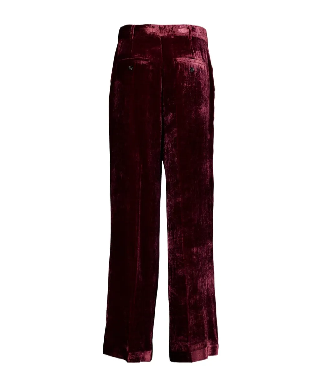 Velvet-Texture Trousers