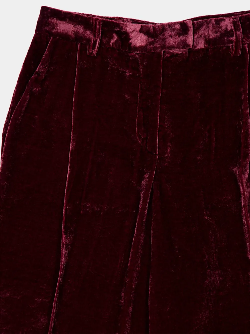 Velvet-Texture Trousers