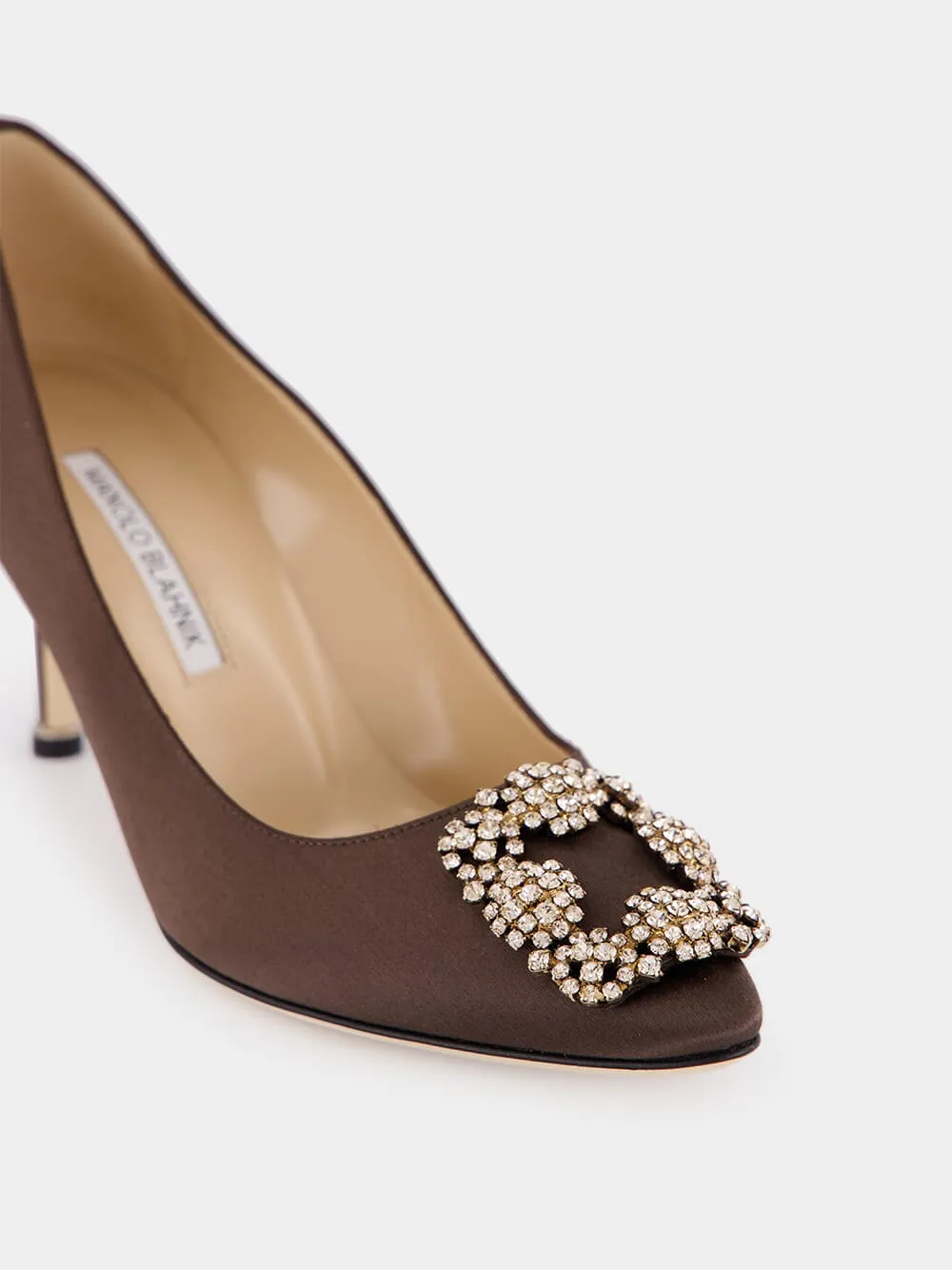 Manolo Blahnik Hangisi Buckle Embellished Pumps