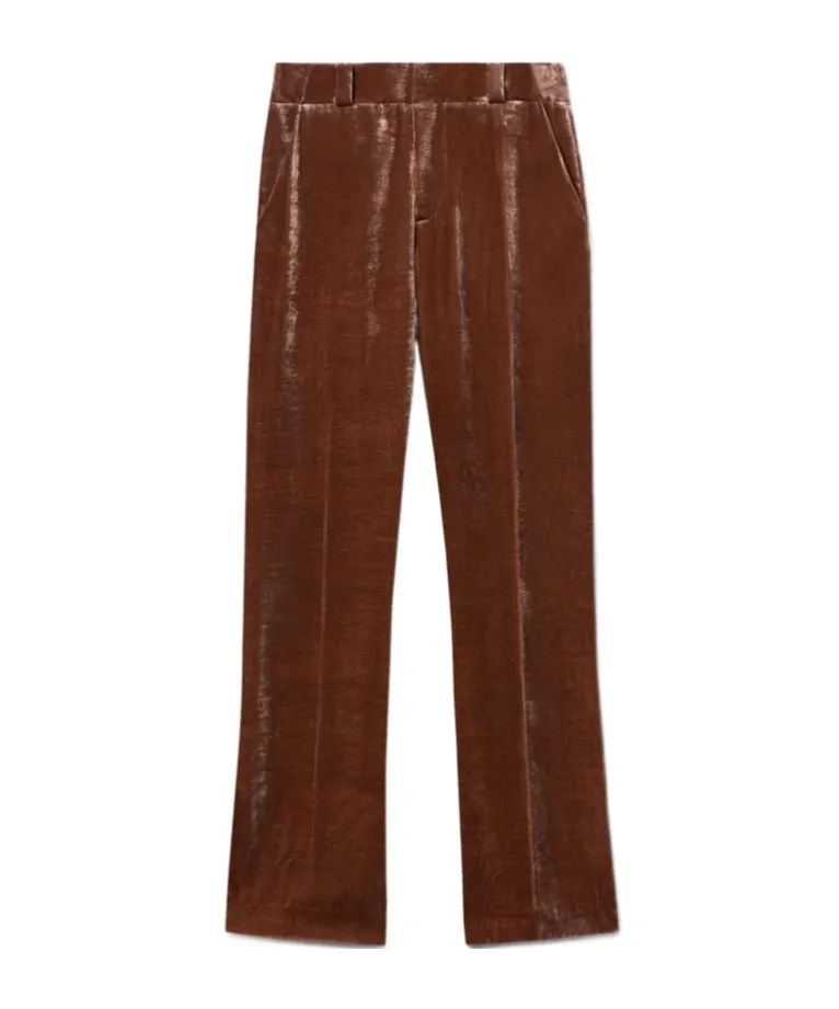 Good Butt Velvet-Texture Trousers