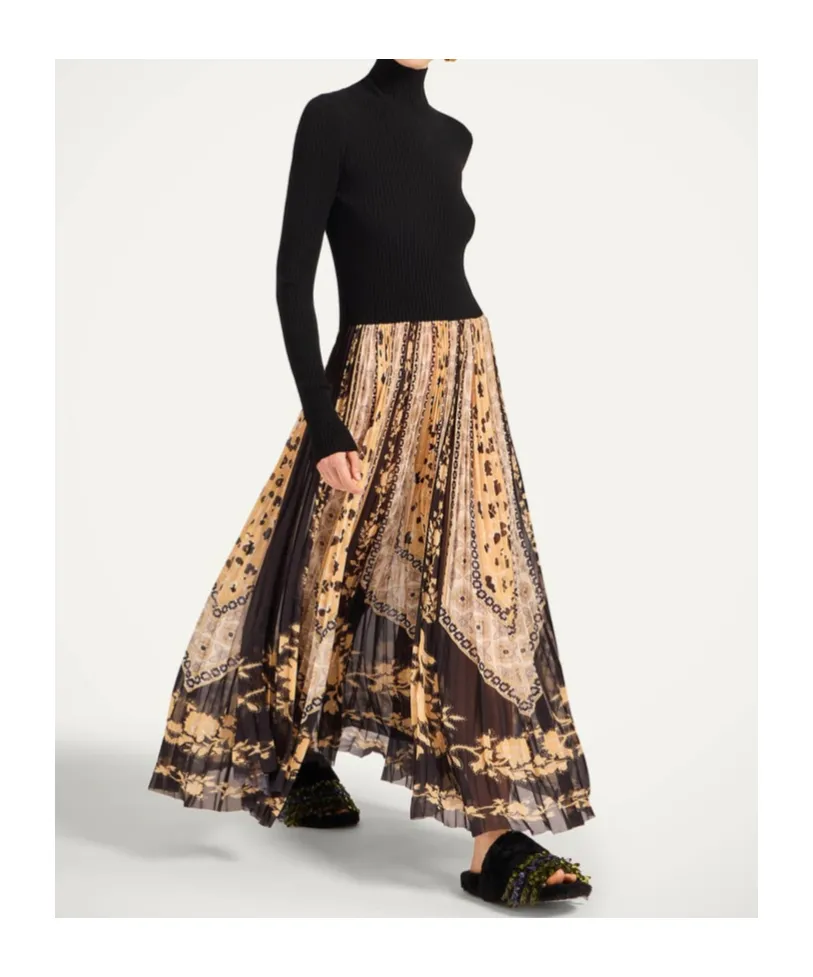Moondance Pleated Knit Maxi Dress