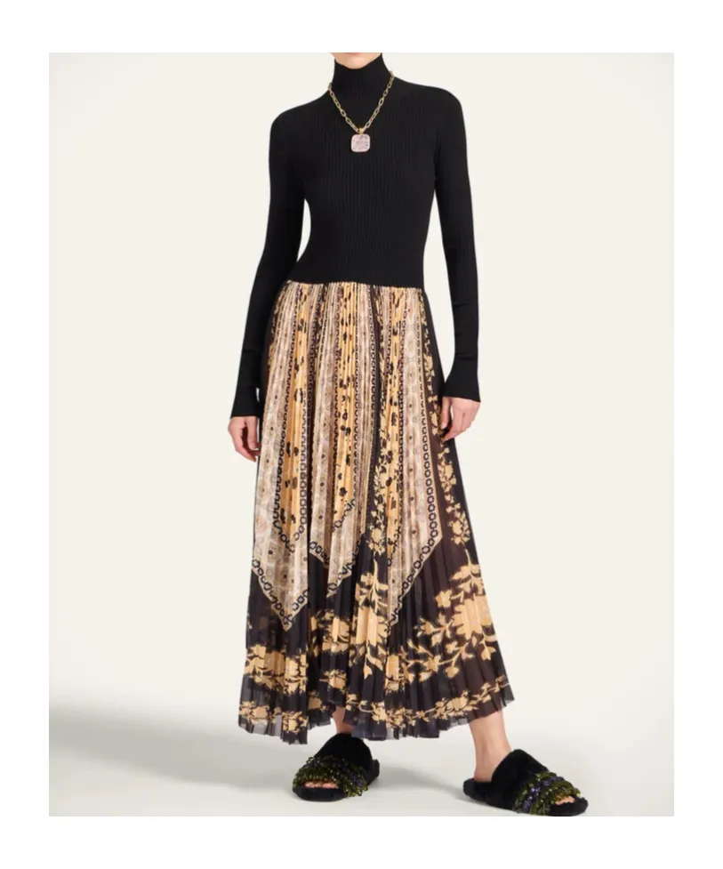 Moondance Pleated Knit Maxi Dress