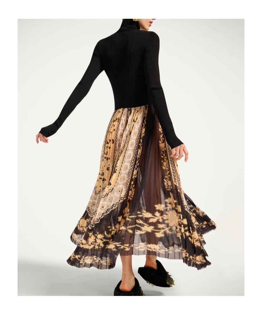 Moondance Pleated Knit Maxi Dress