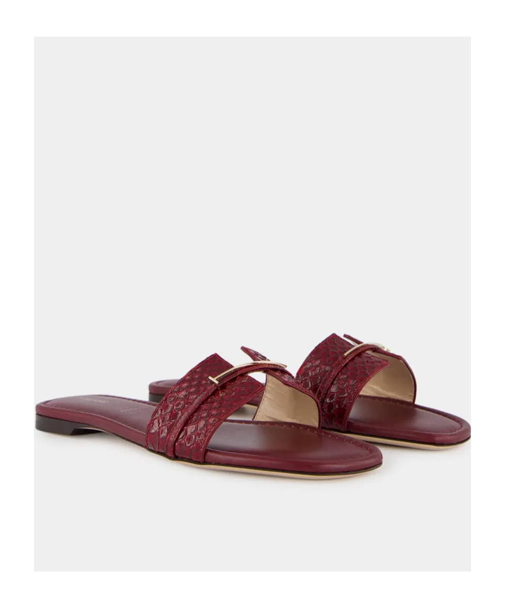 Textured-Strap Buckle Flat