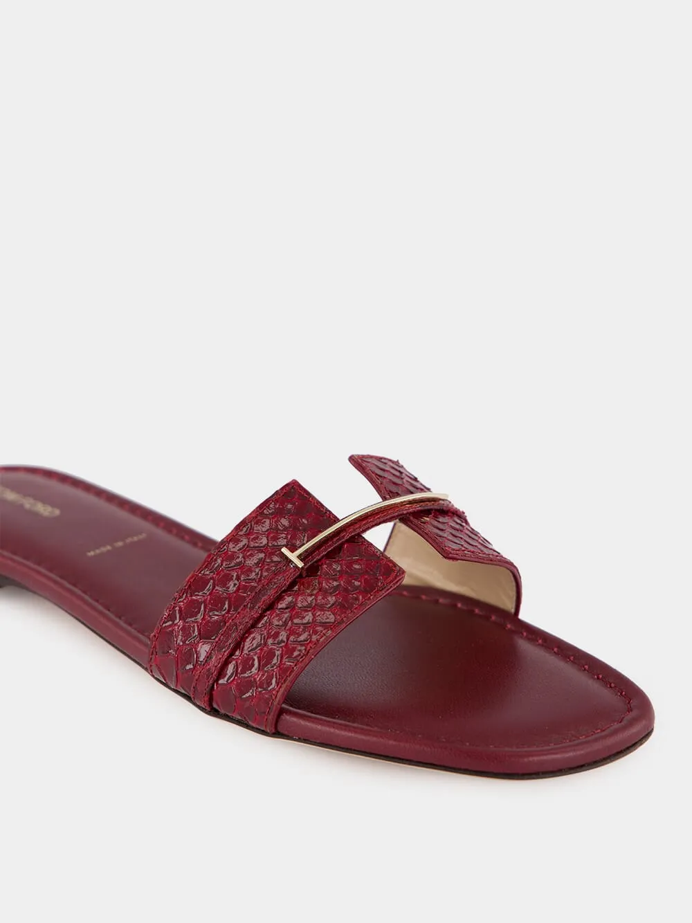 Textured-Strap Buckle Flat