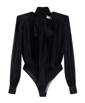 Elisabetta Franchi Georgette Sash Bodysuit