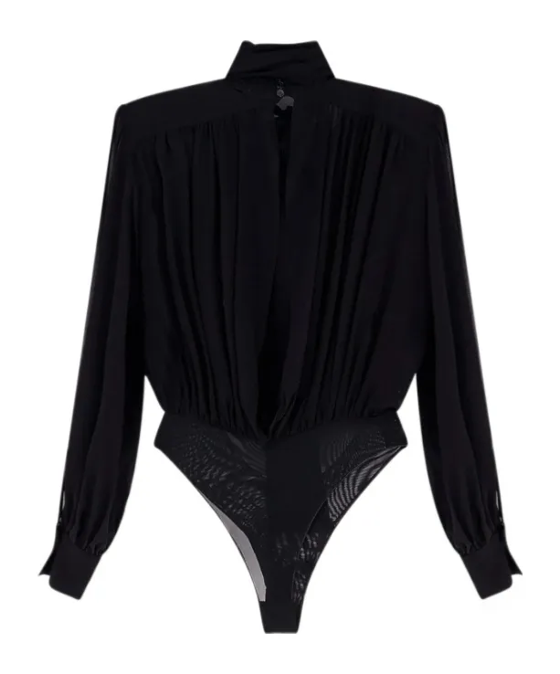Elisabetta Franchi Georgette Sash Bodysuit
