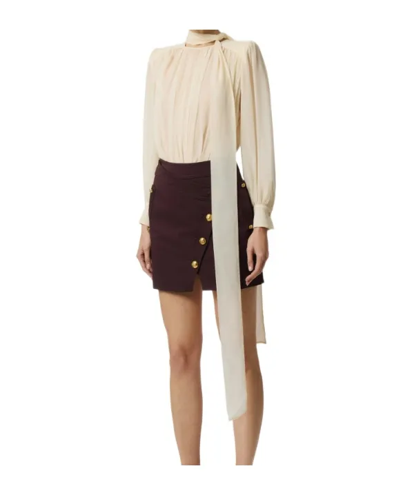 Elisabetta Franchi Georgette Sash Bodysuit
