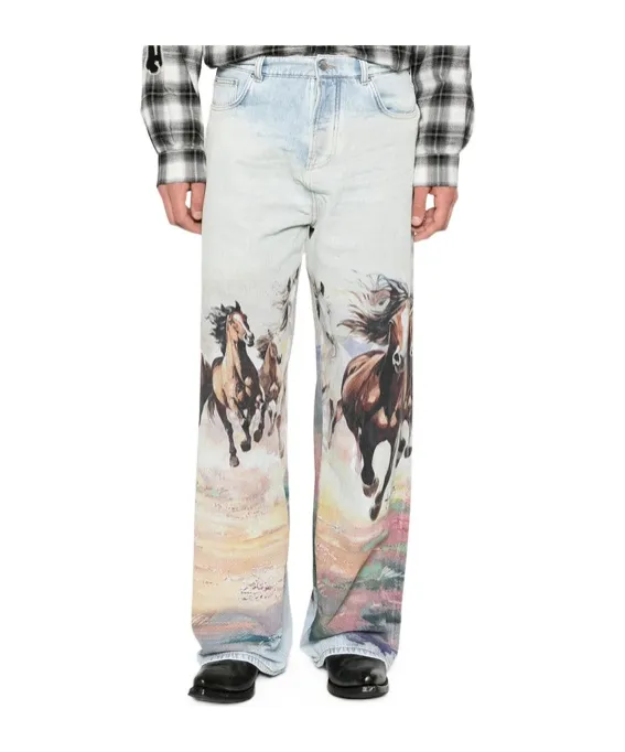 Amiri Printed Denim Jeans