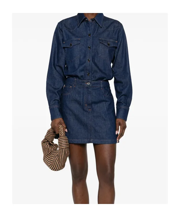 A.P.C. Long Sleeved Denim Mini Dress