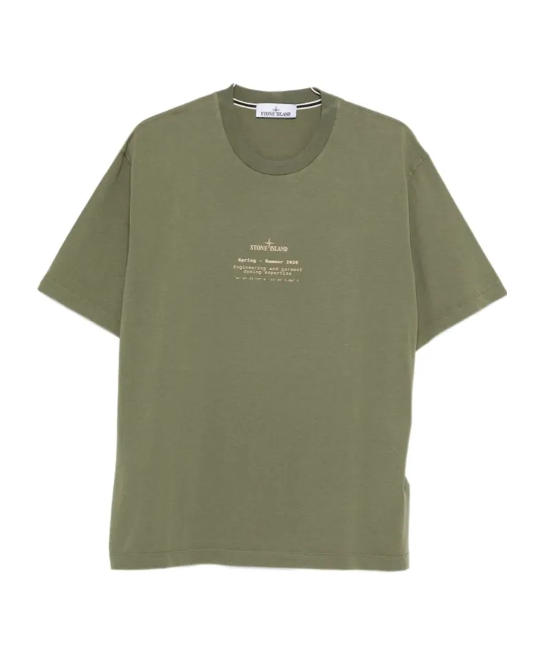 Stone Island Logo Printed Crewneck T-Shirt