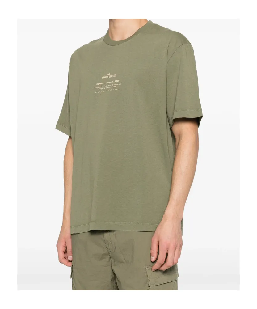 Stone Island Logo Printed Crewneck T-Shirt