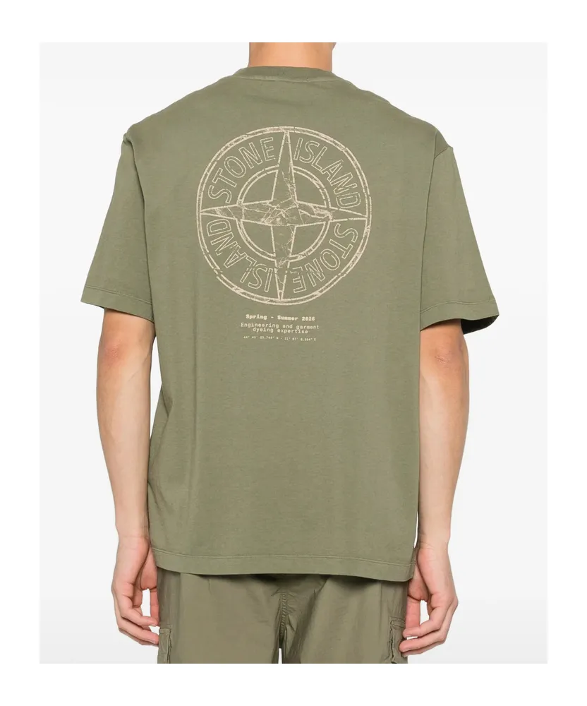 Stone Island Logo Printed Crewneck T-Shirt