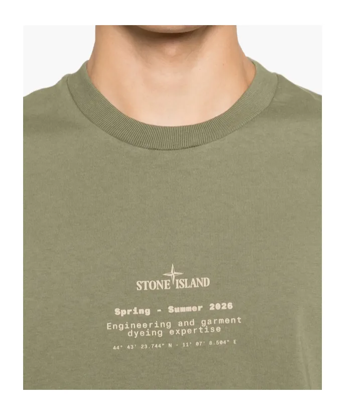 Stone Island Logo Printed Crewneck T-Shirt