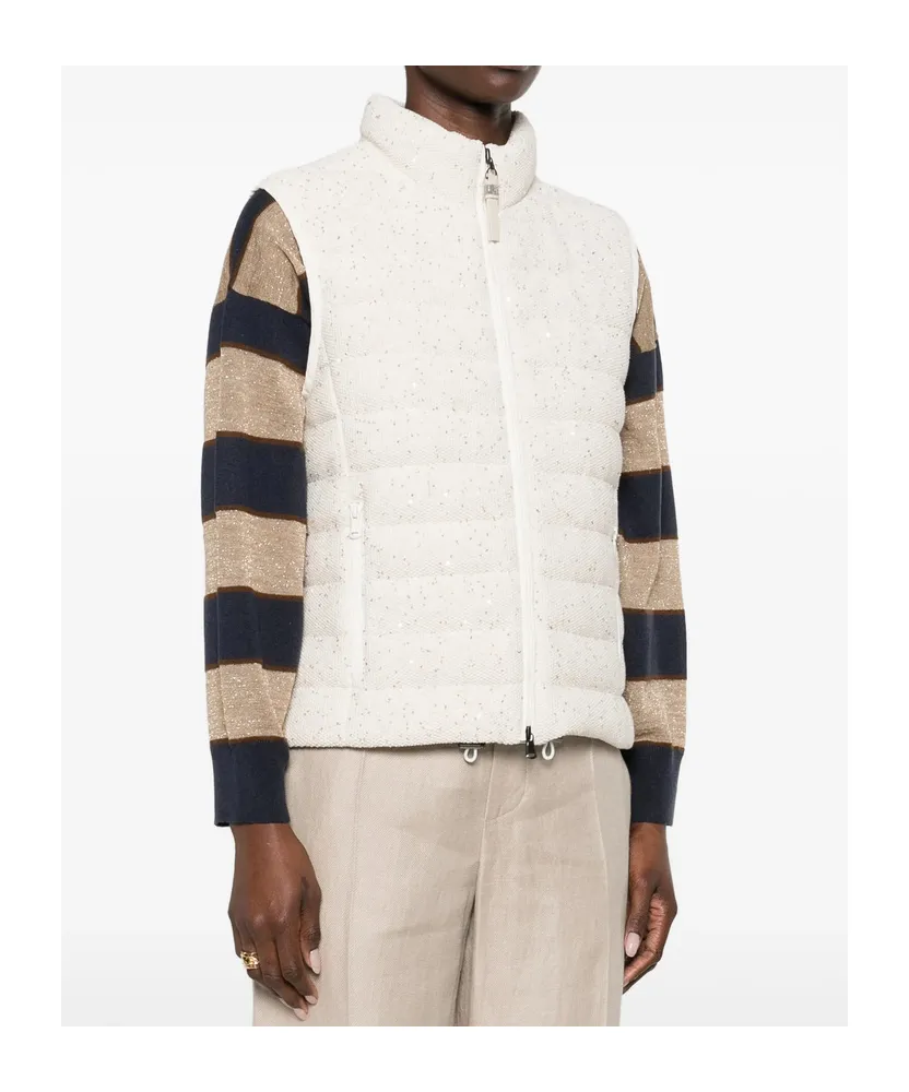 Brunello Cucinelli Sequin Embellished Zipped Gilet