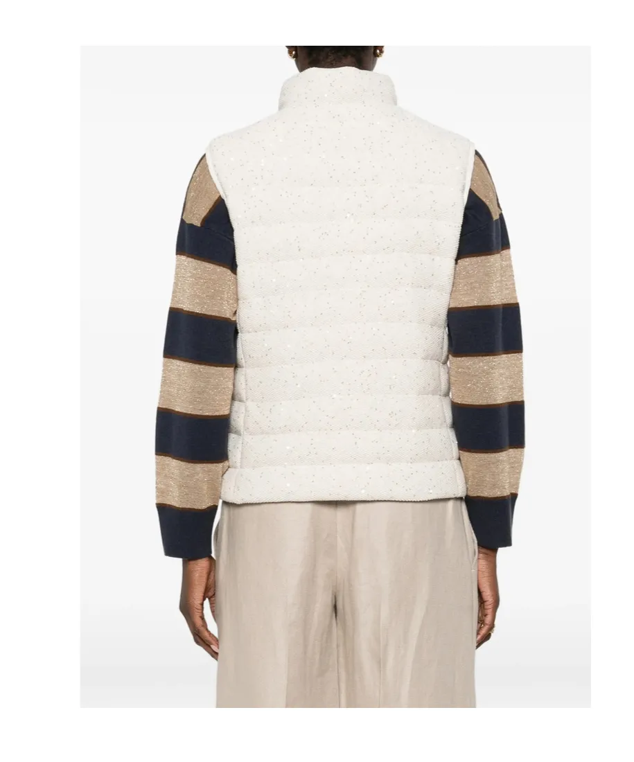 Brunello Cucinelli Sequin Embellished Zipped Gilet