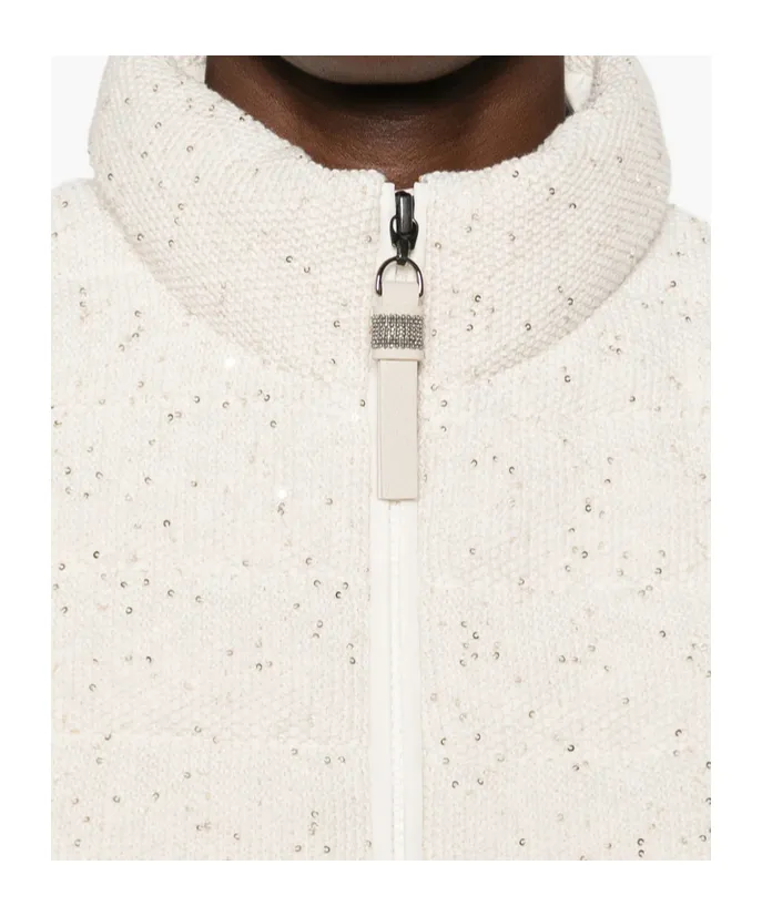 Brunello Cucinelli Sequin Embellished Zipped Gilet
