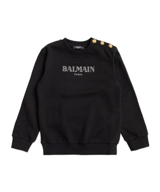 Balmain Kids Logo Printed Crewneck Sweatshirt