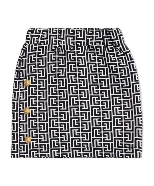 Balmain Kids Monogram Mini Skirt