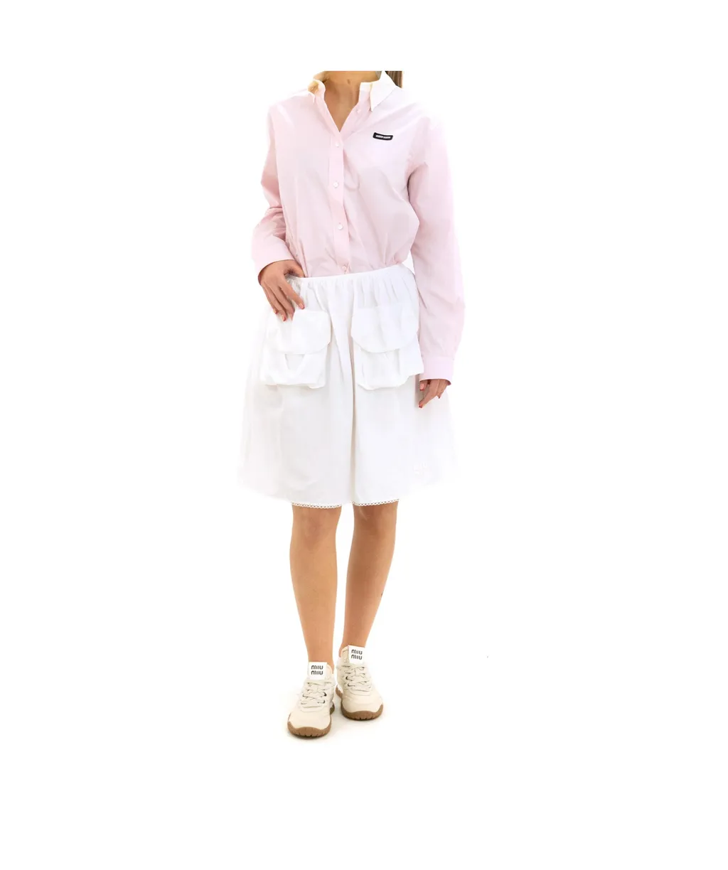 Flap-Pocket Midi Skirt